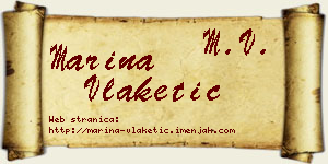 Marina Vlaketić vizit kartica